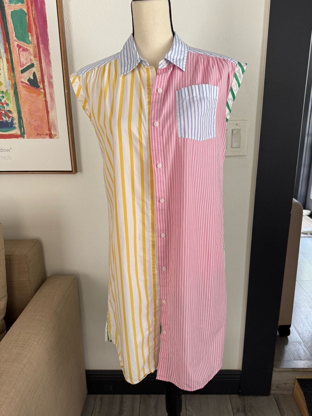 GAP Colorful Stripe Shirt Dress Petite Women / Kids XXL